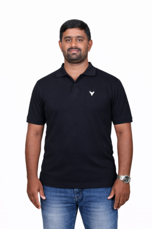 Black Polo T-Shirt – 240 GSM Premium Cotton