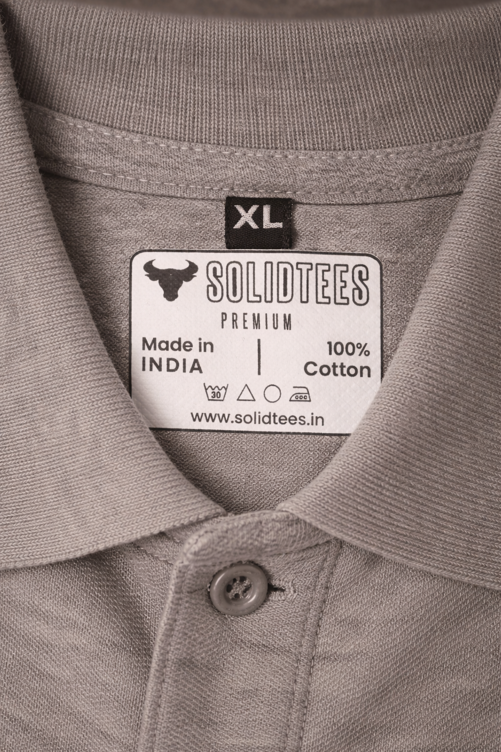 Grey Melange Polo T-Shirt – 240 GSM Premium - Image 7