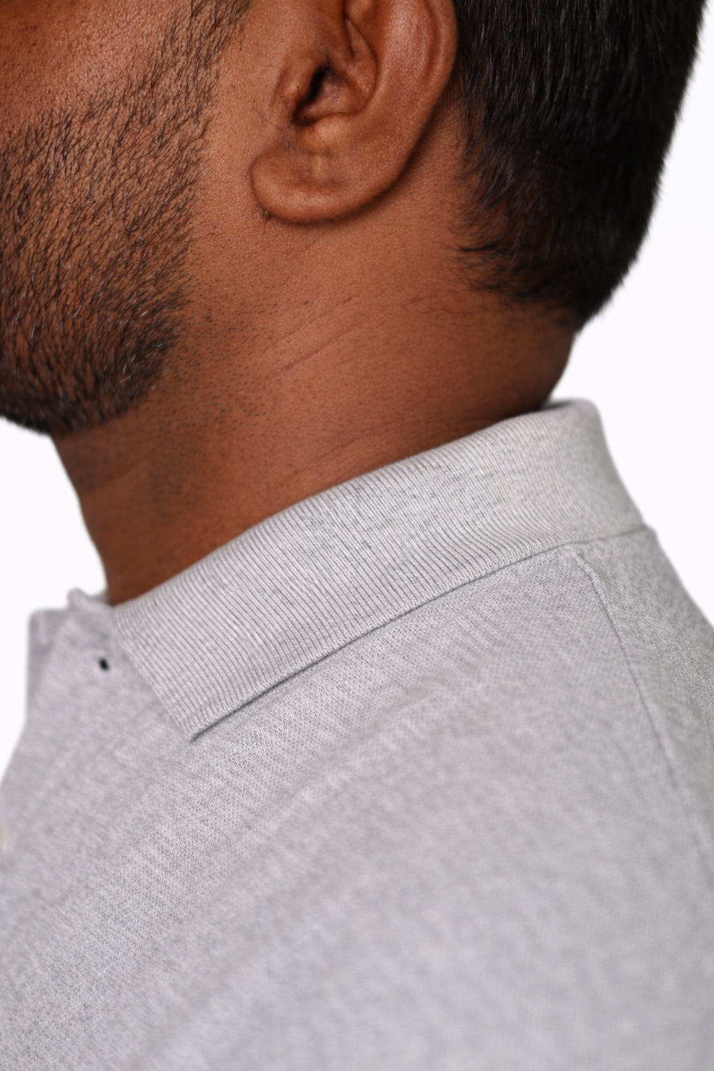 Grey Melange Polo T-Shirt – 240 GSM Premium - Image 5
