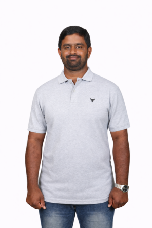 Grey Melange Polo T-Shirt – 240 GSM Premium