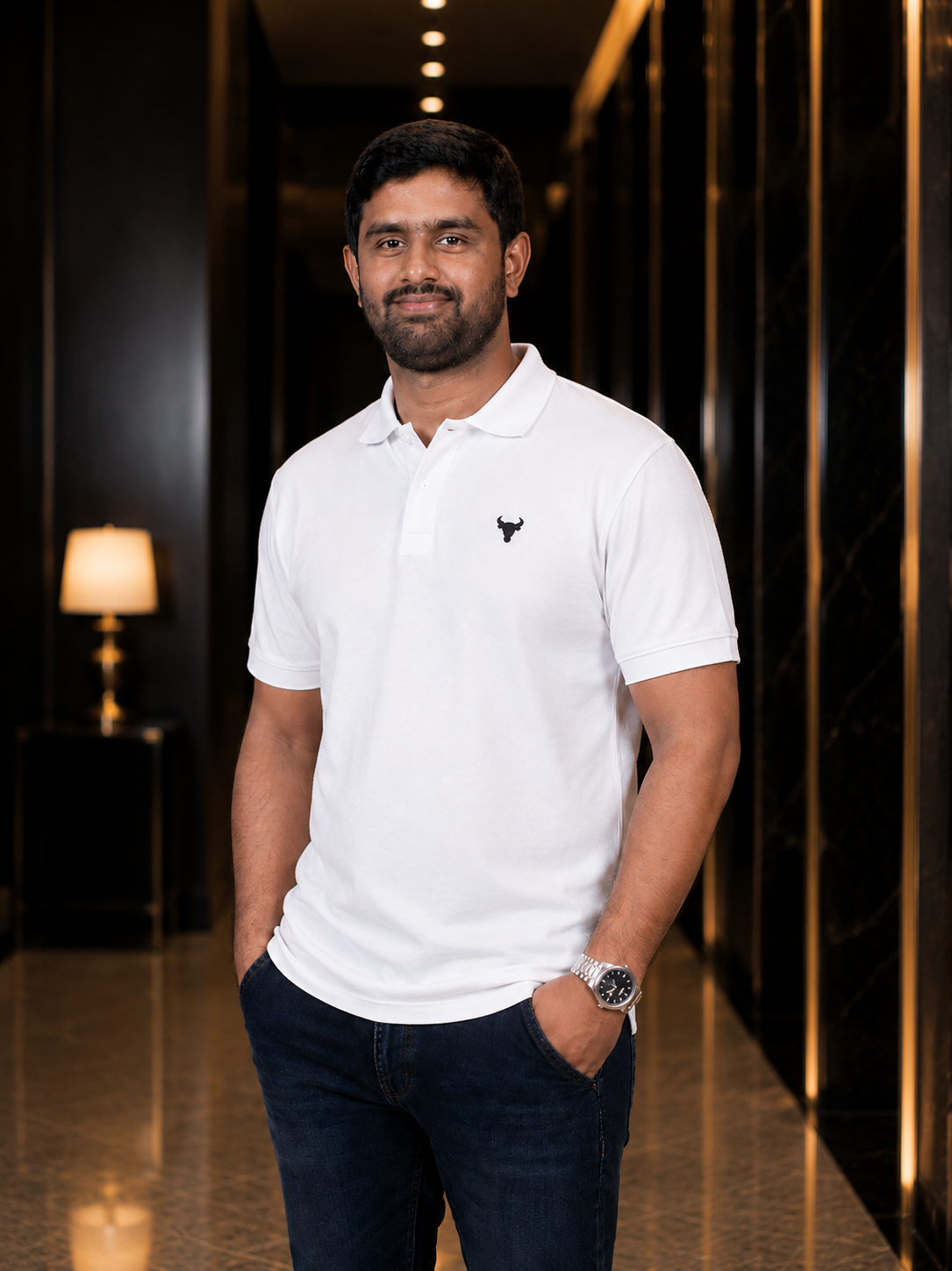 Premium White Polo โ 240 GSM