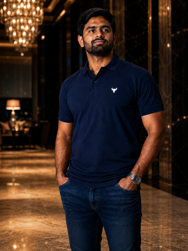 Premium Navy Polo โ 240 GSM