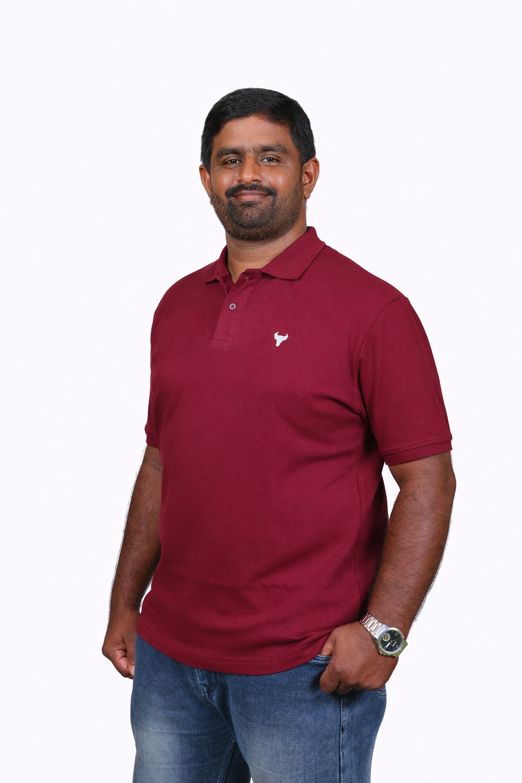 Maroon Polo T-Shirt – 240 GSM Premium - Image 3