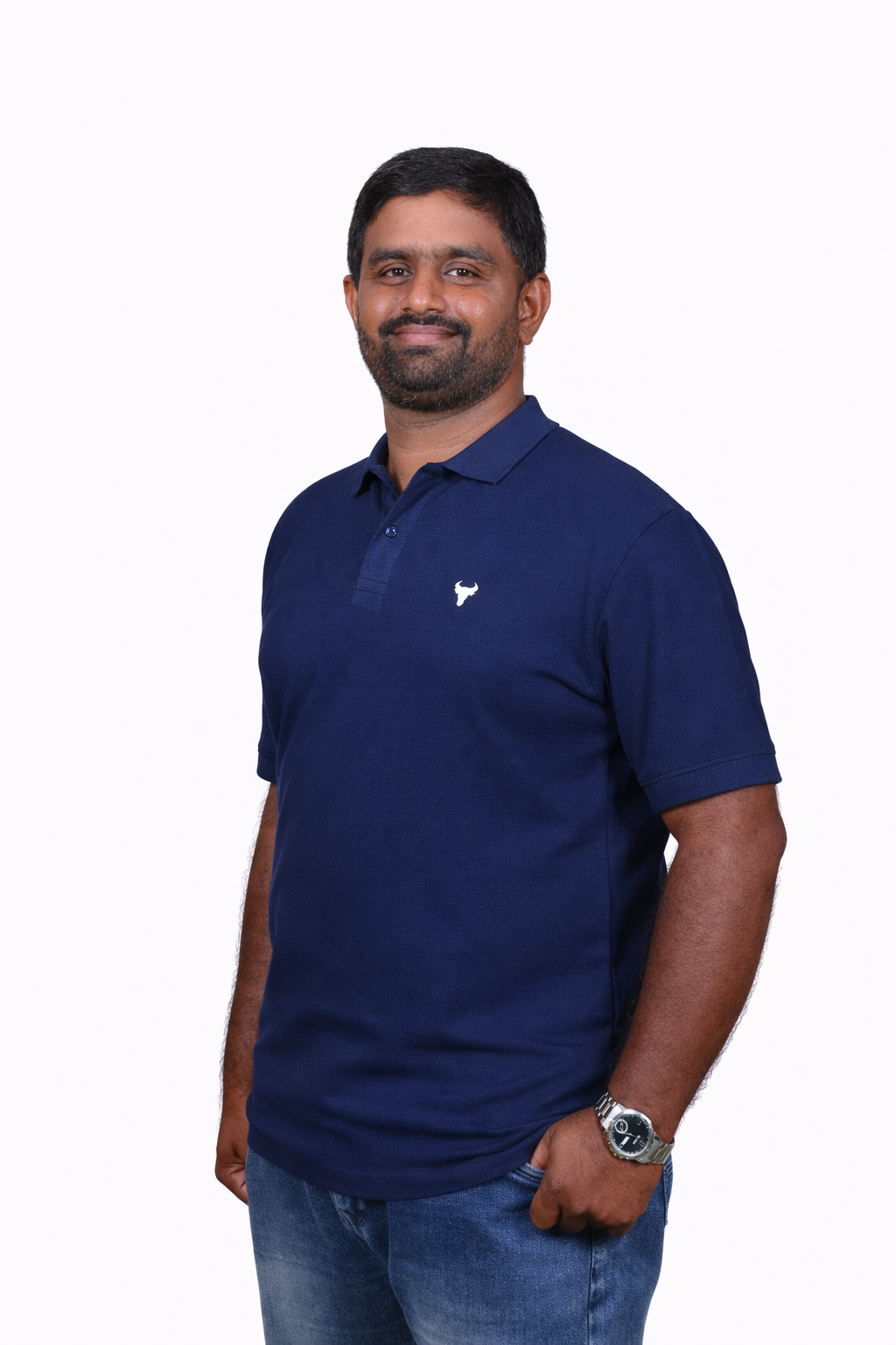 Navy Polo T-Shirt – 240 GSM Premium - Image 3