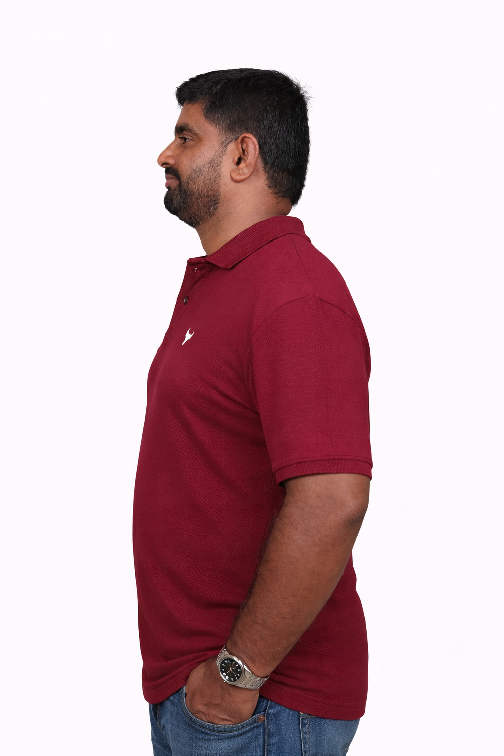 Maroon Polo T-Shirt – 240 GSM Premium - Image 4