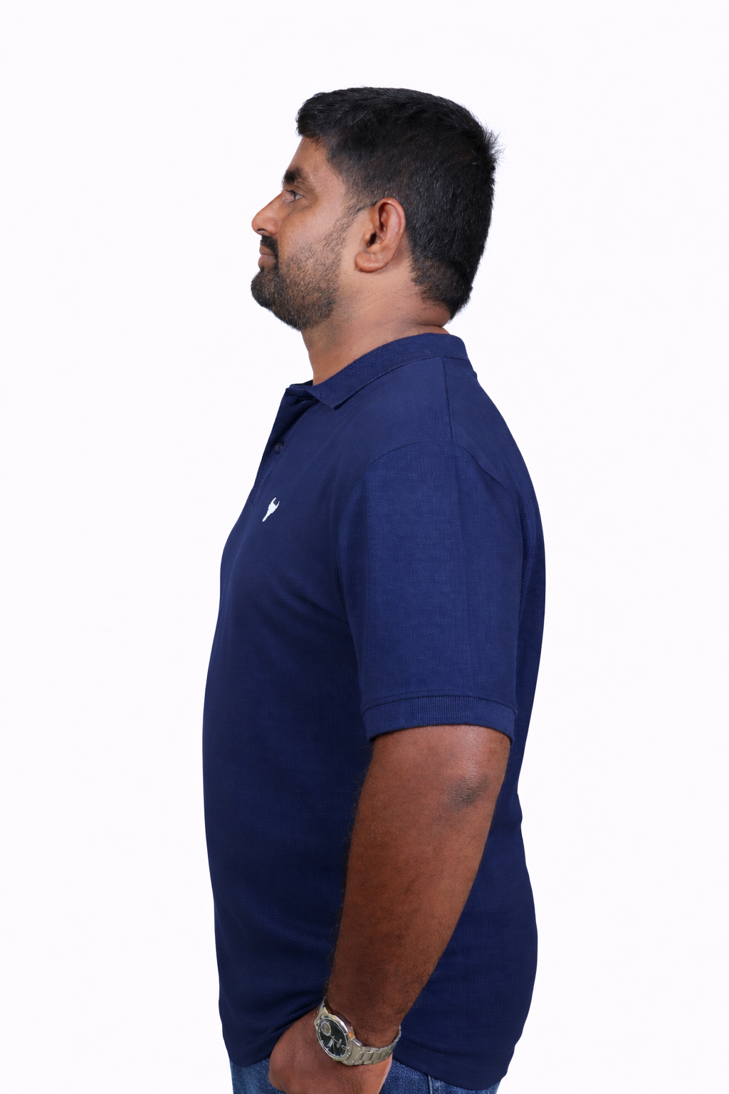 Navy Polo T-Shirt – 240 GSM Premium - Image 4