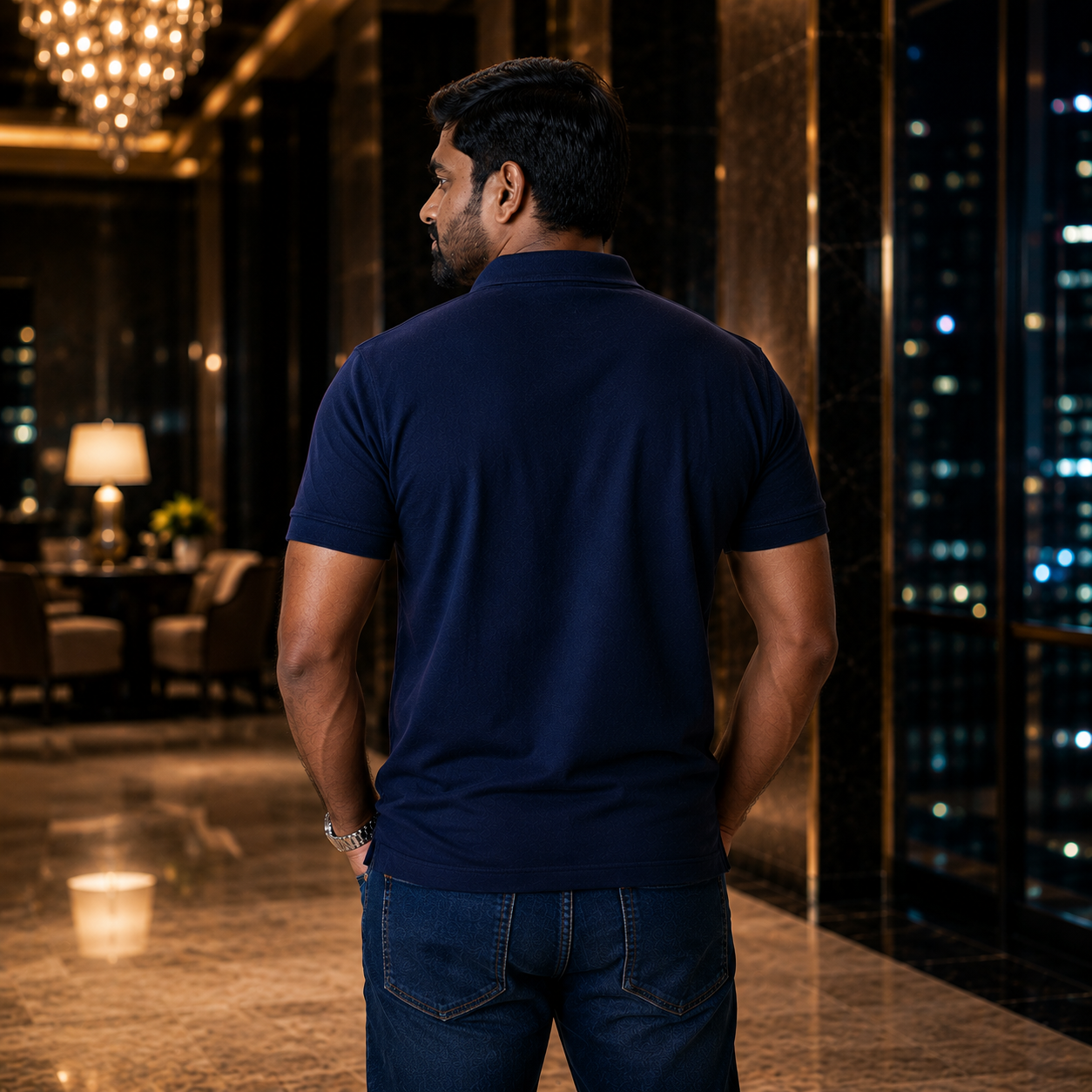 Premium Navy Polo โ 240 GSM - Image 4