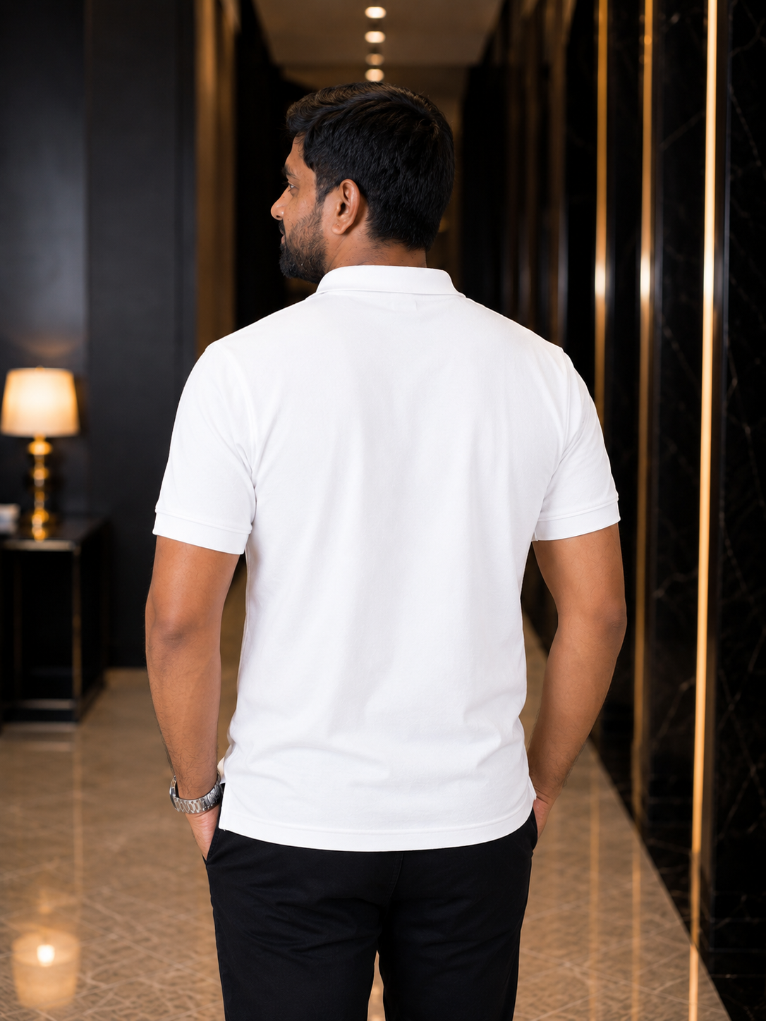 Premium White Polo โ 240 GSM - Image 4