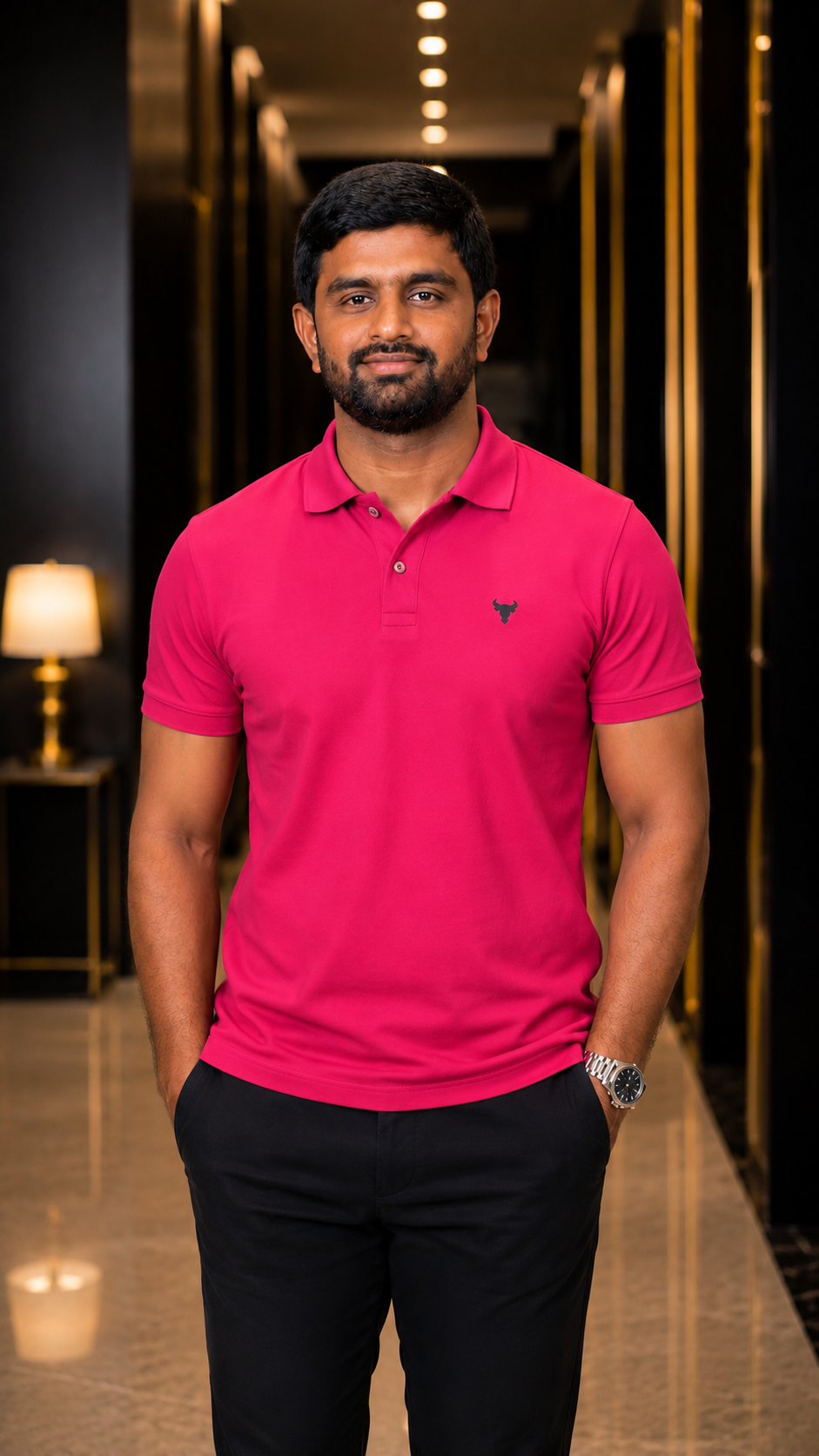 Premium Dark Pink Polo โ 240 GSM - Image 2