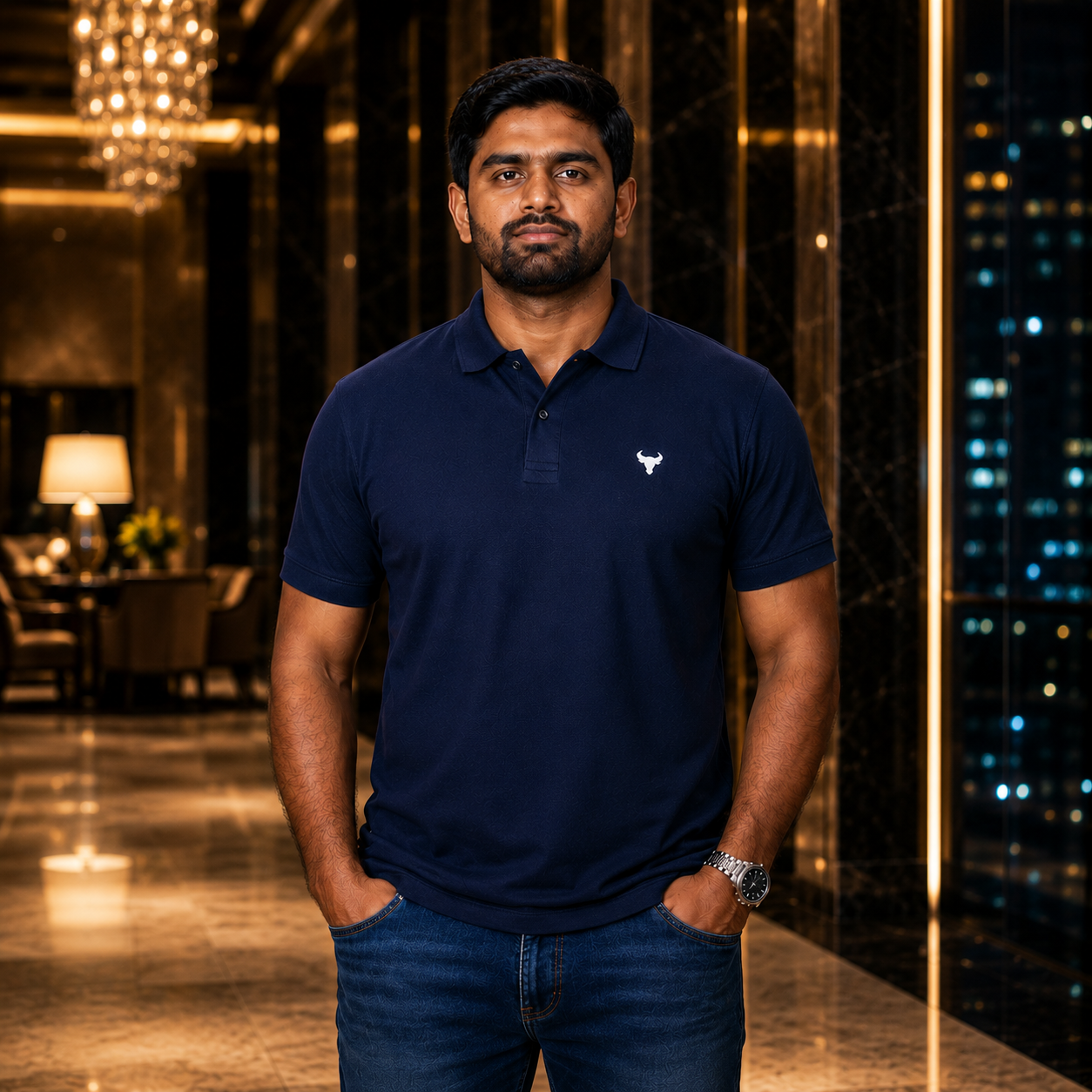 Premium Navy Polo โ 240 GSM - Image 2