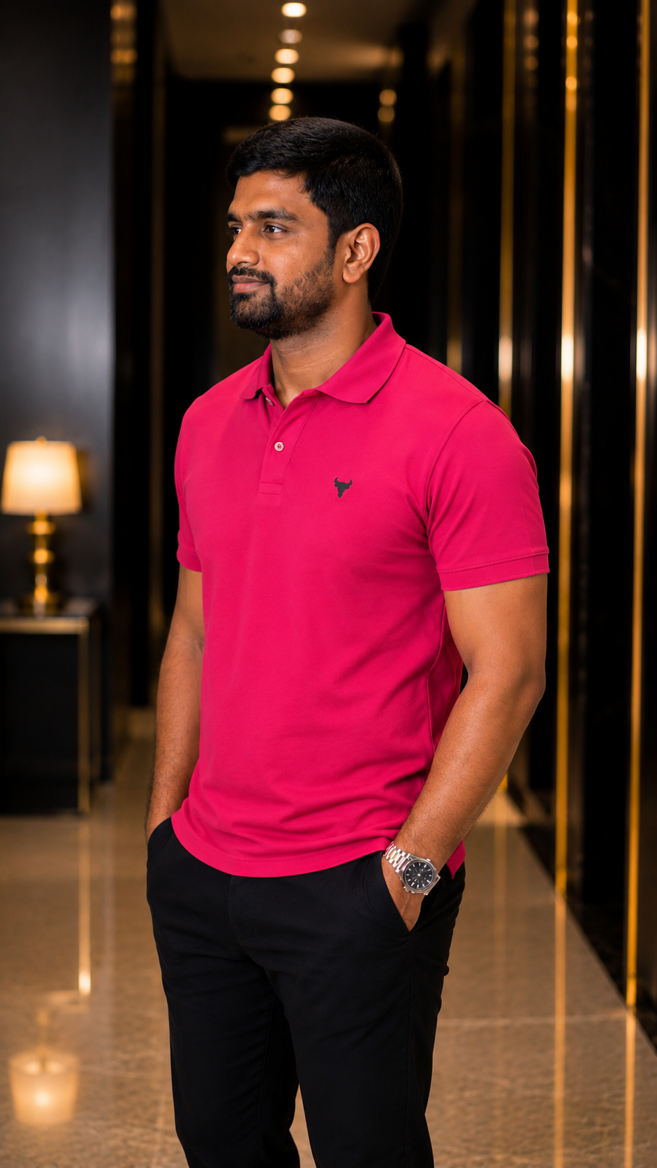 Premium Dark Pink Polo โ 240 GSM - Image 3