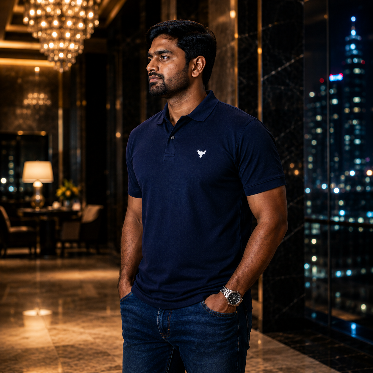 Premium Navy Polo โ 240 GSM - Image 3